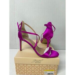 Jewel Badgley Mischka Women's Dimitra Crisscross Strap Stiletto Sandals Pink 9M